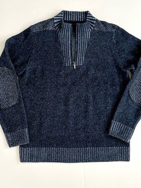 Tagio 100% Wool Quarter Zip Sweater  - Size XL - Mens